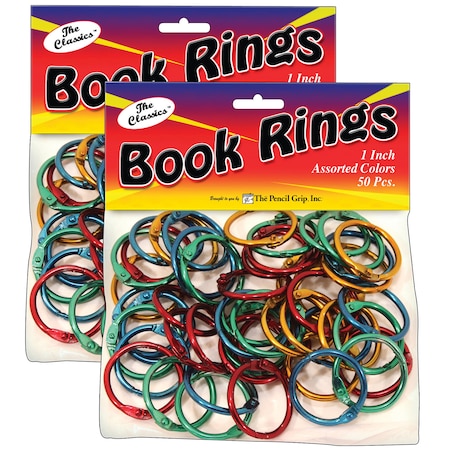 The Pencil Grip The Classics Book Rings, Assorted Colors, 50 Pack Per Pack, PK2 189